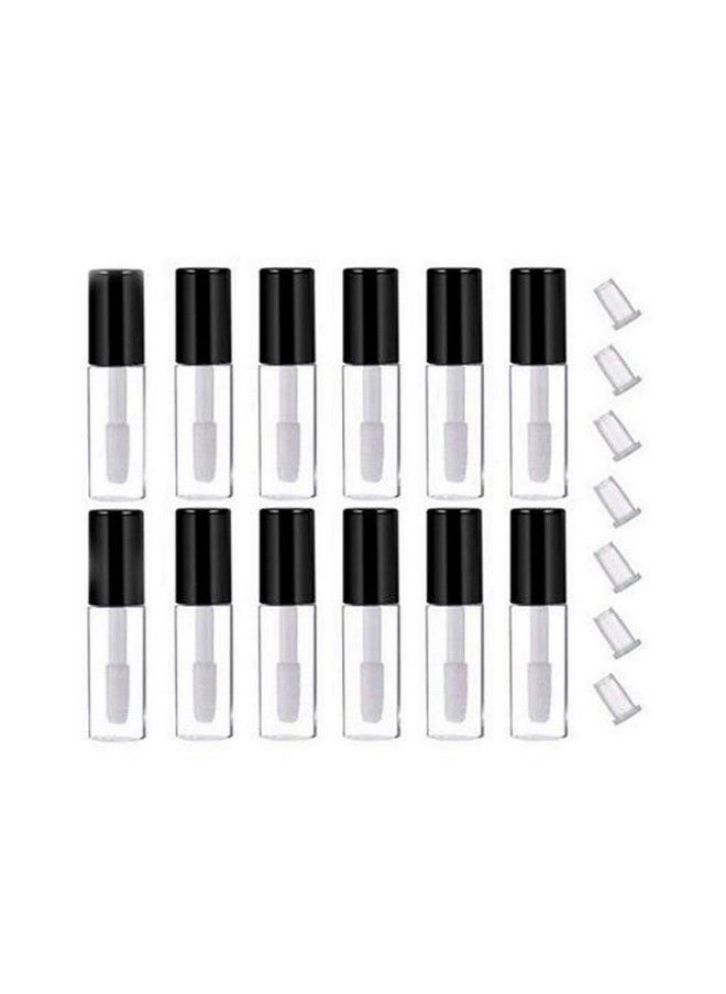 12Pcs 3Ml Mini Lip Gloss Tube Lip Balm Lipsticks Container Clear Empty Reusable Vial Diy Bottle With Wand Applicator And Wiper