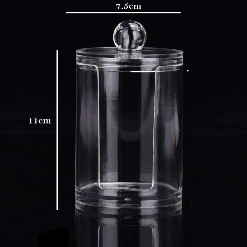 EARTHCONE Acrylic Clear Makeup Cotton Pad and Swab Organizer Holder Container Cosmetic Makeup Organizer Box with Lid (Round) - Image 2