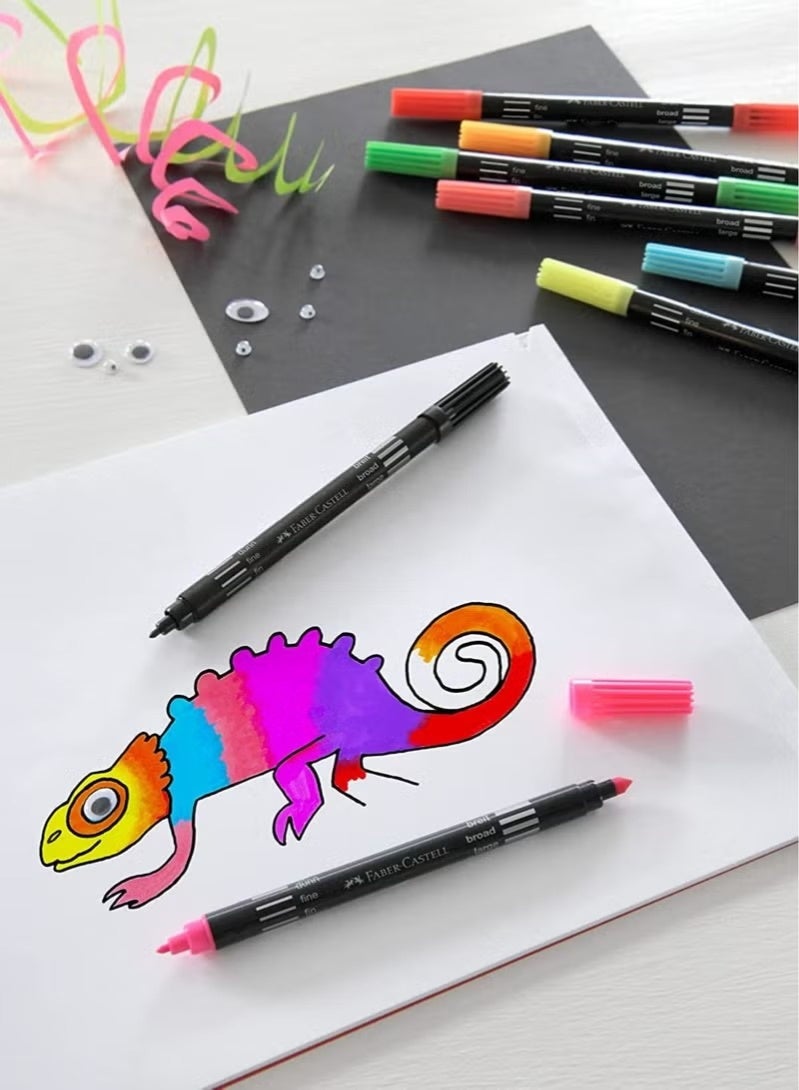فابير كاستل Faber Castell Double Ended Felt Tip Pens 10 Pieces Multicolour - Image 2