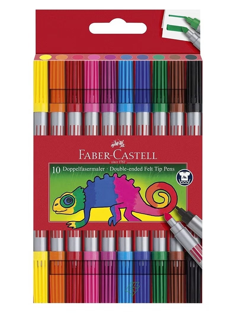 فابير كاستل Faber Castell Double Ended Felt Tip Pens 10 Pieces Multicolour - Image 1