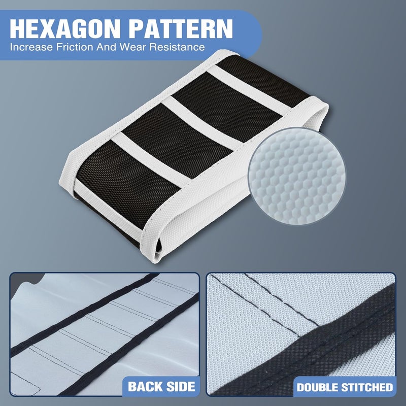 sawrain Dirt Bike Seat Cover, Universal Ribbed Gripper, Motorcycle Enduro Motocross, White-Black - Image 5