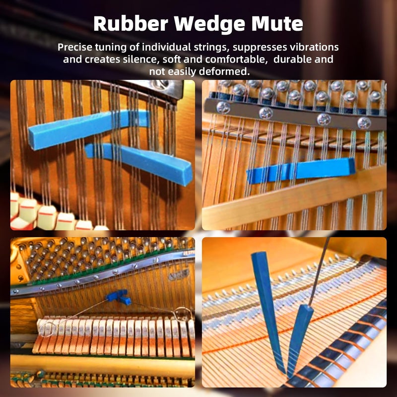 MELHA Professional Piano Tuning Kit, 9 PCS Piano Tuner Wrench Hammer piano tuning Mute kit tools - Image 3