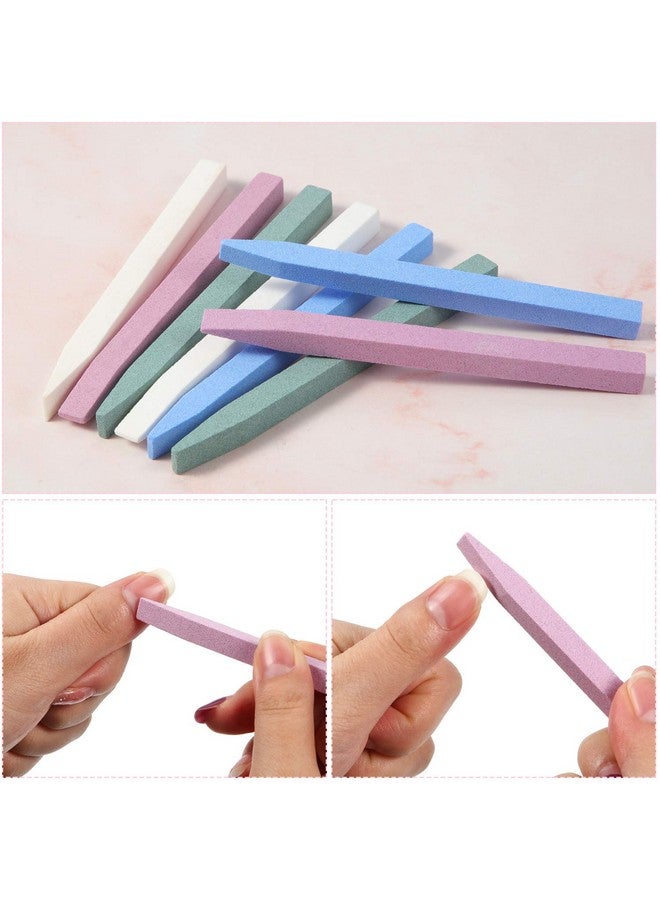 Mudder 8 Pieces Stone Nail File Nail Pumice Stone Stick Pumice Stone Nail Cuticle Pusher Stone File For Home Salon Nail Buffing Tool - Image 2