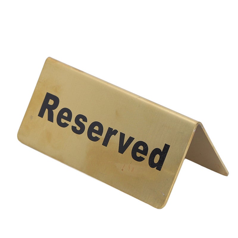 Double Sided Metal Table Top Sign - Tent Shape Stainless Steel Table Sign for Restaurant, Hotel, Wedding & Event Use - Image 1