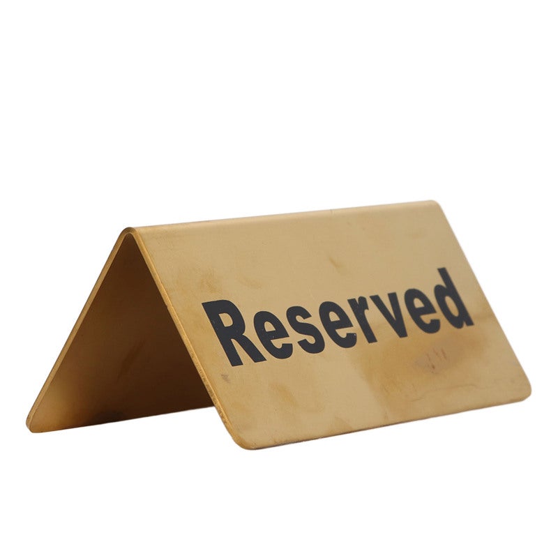 Double Sided Metal Table Top Sign - Tent Shape Stainless Steel Table Sign for Restaurant, Hotel, Wedding & Event Use - Image 4