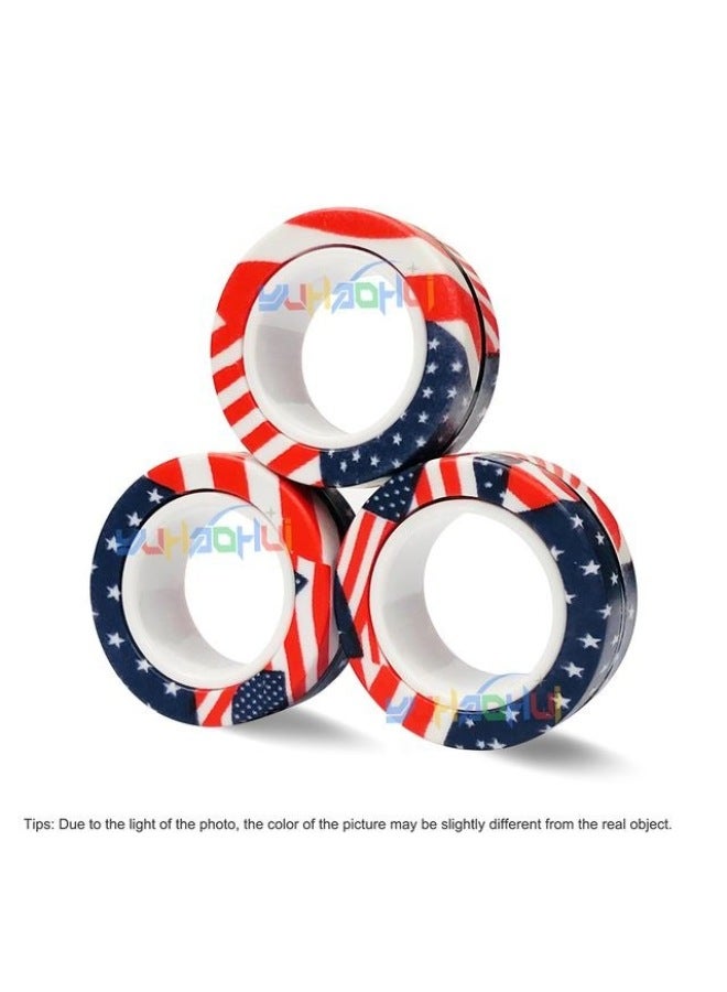 Hot 3PCS Magnetic Spinne Fidget Ring Spinner Magnet Fidget T-Color:R20-off-white No.1738  - Image 1