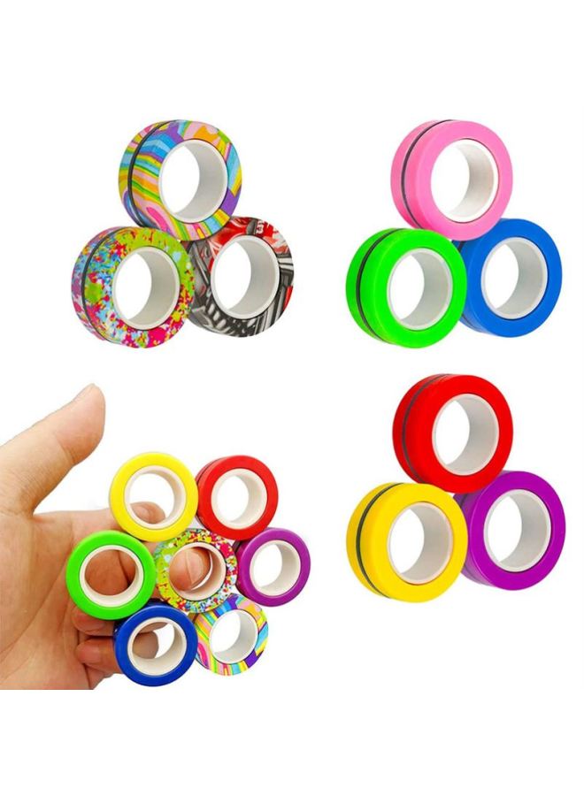 Hot 3PCS Magnetic Spinne Fidget Ring Spinner Magnet Fidget T-Color:R20-off-white No.1738  - Image 4