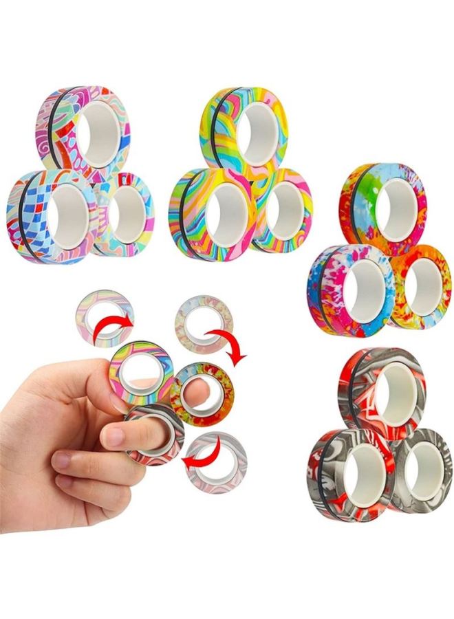 Hot 3PCS Magnetic Spinne Fidget Ring Spinner Magnet Fidget T-Color:R20-off-white No.1738  - Image 3
