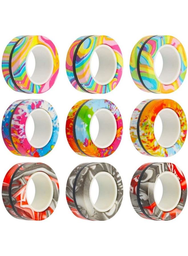 Hot 3PCS Magnetic Spinne Fidget Ring Spinner Magnet Fidget T-Color:R20-off-white No.1738  - Image 5