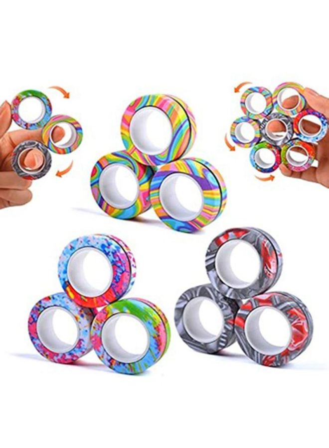Hot 3PCS Magnetic Spinne Fidget Ring Spinner Magnet Fidget T-Color:R20-off-white No.1738  - Image 2