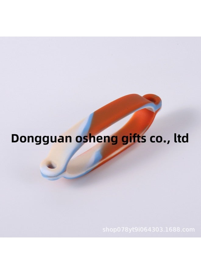 Silicone Water Cup Satchel Rope Ring Buckle Satchel Rope Water Cup Holder Highly Elastic Silicone Water Cup Handle Ring Buckle-Color:Brick Red Blue Beige--ring Set  - Image 1