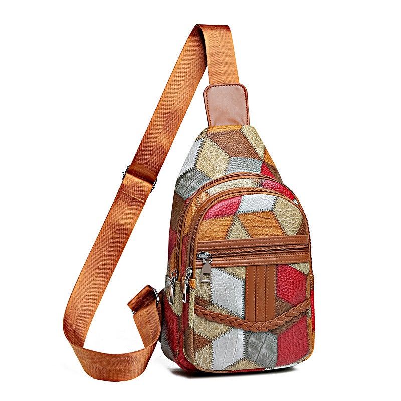 Chest Bag Women'S Bag Fashion Versatile High-End Shoulder Bag Retro Print Lightweight Trendy Casual Single Shoulder Crossbody Bag - Image 1