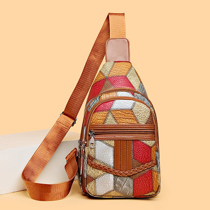 Chest Bag Women'S Bag Fashion Versatile High-End Shoulder Bag Retro Print Lightweight Trendy Casual Single Shoulder Crossbody Bag - Image 3