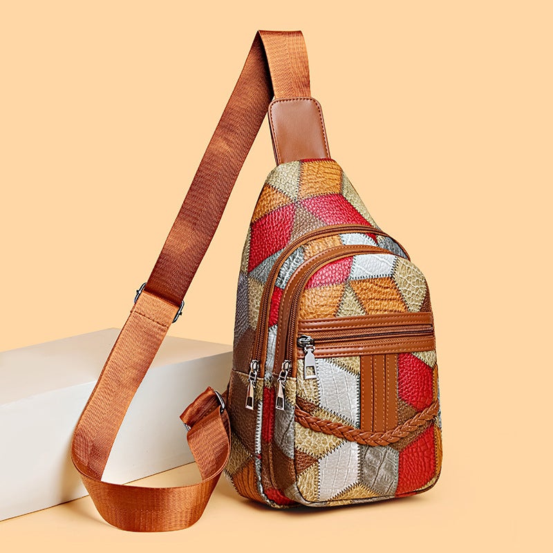 Chest Bag Women'S Bag Fashion Versatile High-End Shoulder Bag Retro Print Lightweight Trendy Casual Single Shoulder Crossbody Bag - Image 4