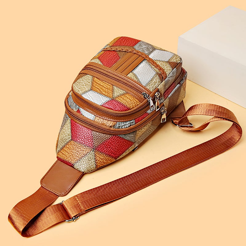 Chest Bag Women'S Bag Fashion Versatile High-End Shoulder Bag Retro Print Lightweight Trendy Casual Single Shoulder Crossbody Bag - Image 5