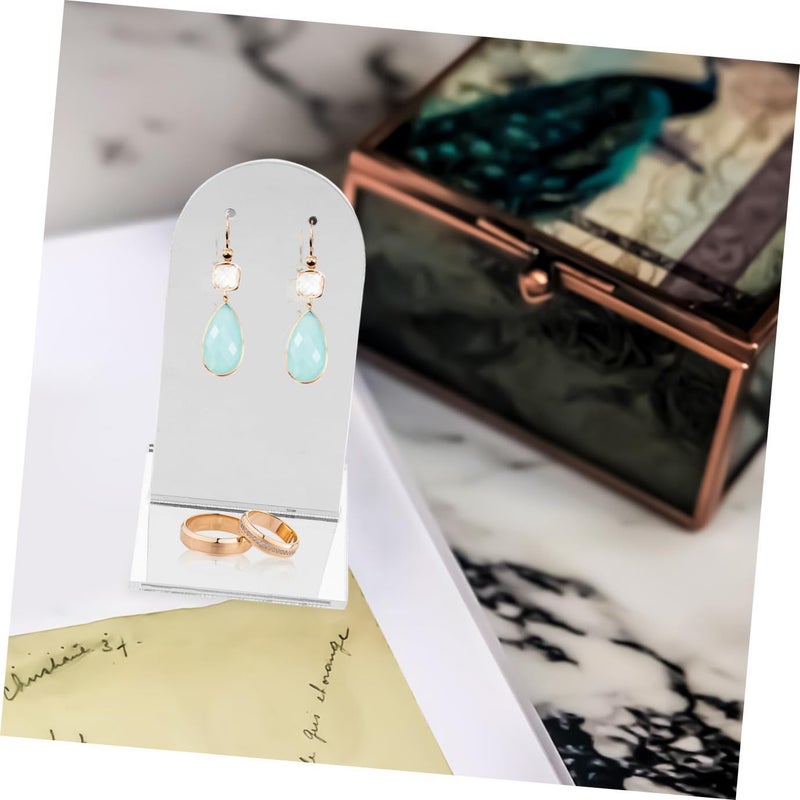 Acrylic Mirror Jewelry Display Stand Transparent Smooth Low Tray for Earrings Photography Props Showcasing - Image 4