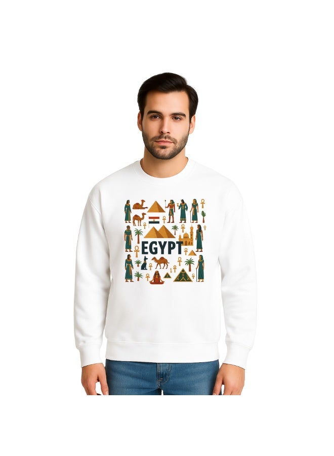 PRINTSHOP4ME Egypt Men’s Sweatshirt–Cotton Full Sleeve Sweatshirt–Comfortable And Stylish–Printed Egypt Design For Casual Wear,Travel And Outdoor Activities  - Image 1