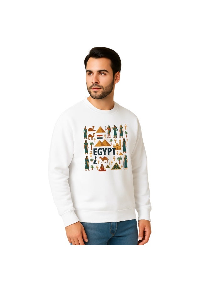 PRINTSHOP4ME Egypt Men’s Sweatshirt–Cotton Full Sleeve Sweatshirt–Comfortable And Stylish–Printed Egypt Design For Casual Wear,Travel And Outdoor Activities  - Image 2