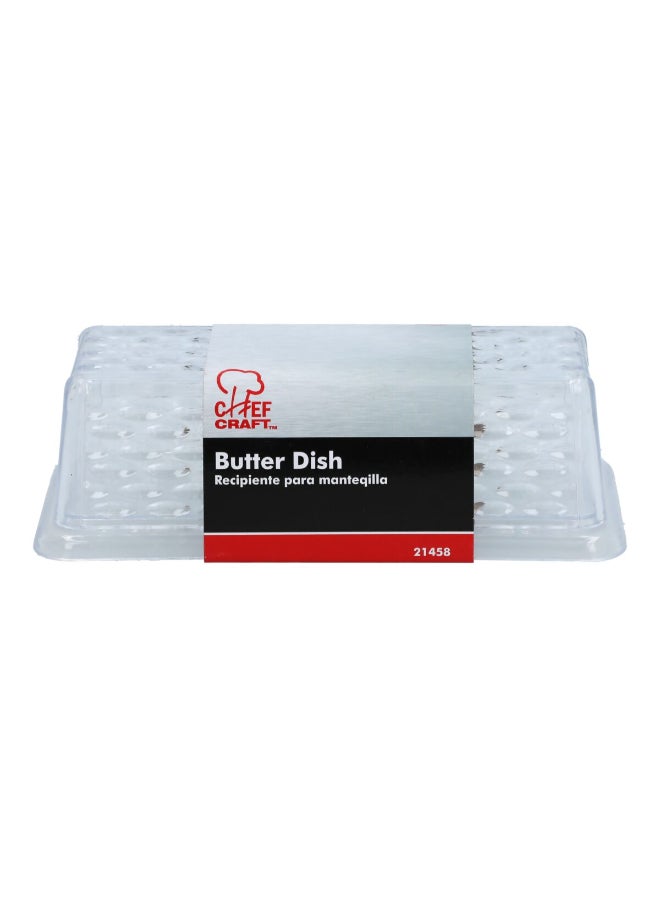Chef Craft Plastic Butter Dish with Cover Clear 6.75inch 21458 - Image 3