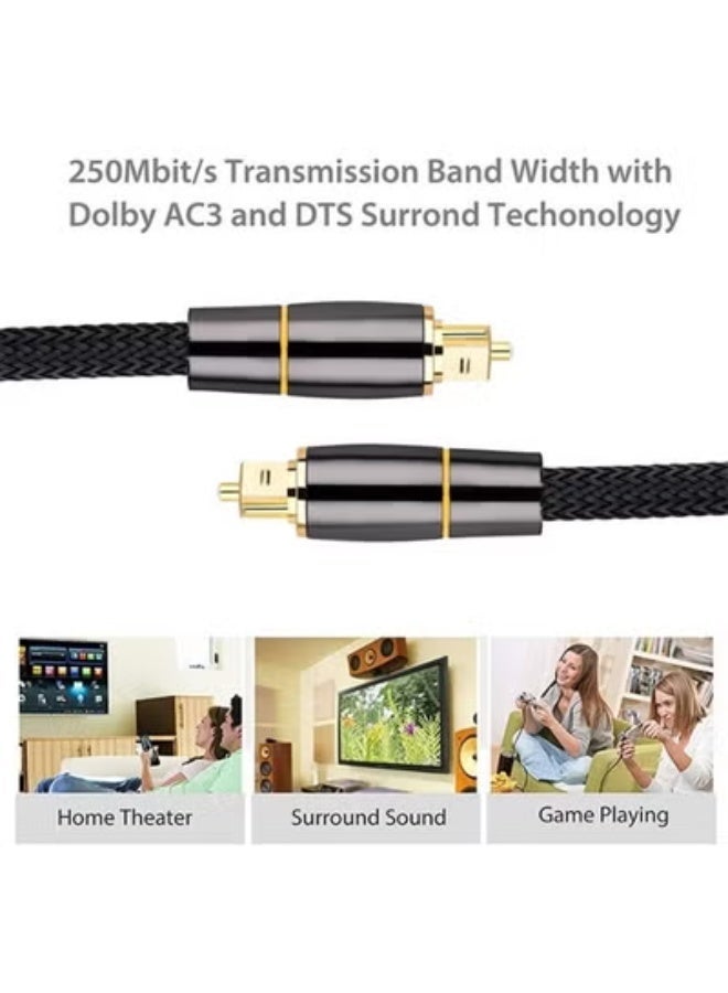 كابل صوت بصري رقمي HiFi 5.1 بطول 1 متر (SPDIF) - كابل صوت Toslink، مناسب لصناديق التلفزيون، وPS4، وكابلات السماعات، وأشرطة الصوت، ومكبرات الصوت، ومكبرات الصوت الفرعية. - Image 5