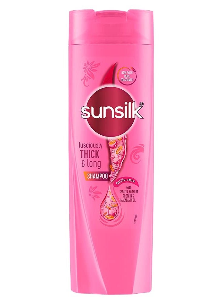 صانسيلك شامبو سميك وطويل لطيف مع الكيراتين والبروتين والزبادي وزيت المكاديميا لشعر أكثر سمكًا وفتحًا 2X، 1 لتر - Image 1