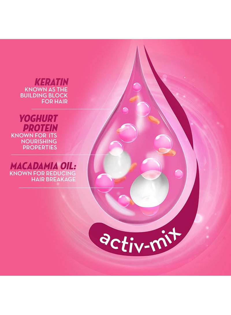 صانسيلك شامبو سميك وطويل لطيف مع الكيراتين والبروتين والزبادي وزيت المكاديميا لشعر أكثر سمكًا وفتحًا 2X، 1 لتر - Image 4