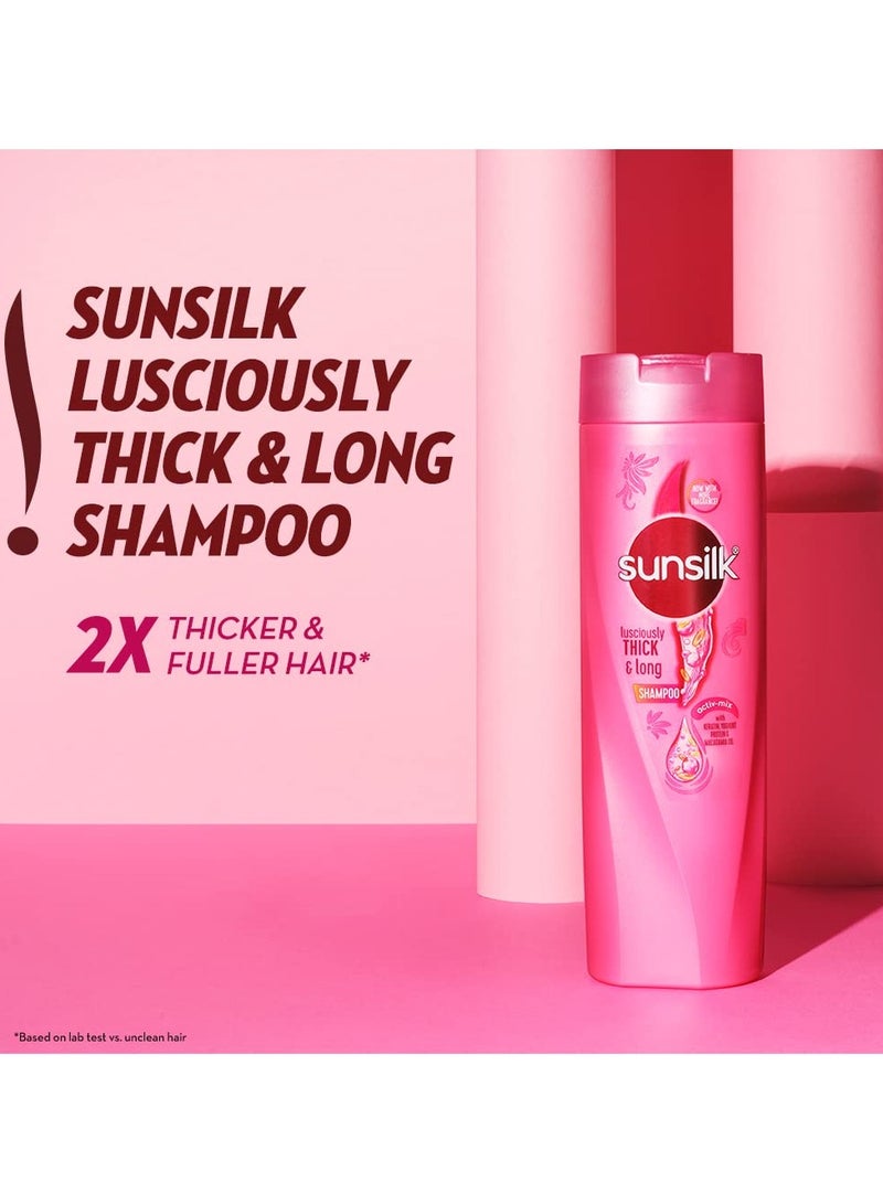 صانسيلك شامبو سميك وطويل لطيف مع الكيراتين والبروتين والزبادي وزيت المكاديميا لشعر أكثر سمكًا وفتحًا 2X، 1 لتر - Image 2