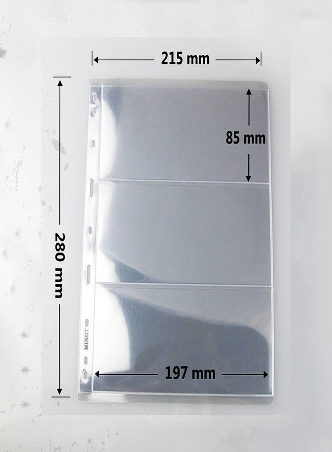 MUDOR Currency Sleeves for Bill Binder, 3-Pocket Page Dollar Bill Holders for Collectors, PVC and Acid Free, Currency Banknote Bill Protector Sleeves fits Currency Collection Book Album - Image 3