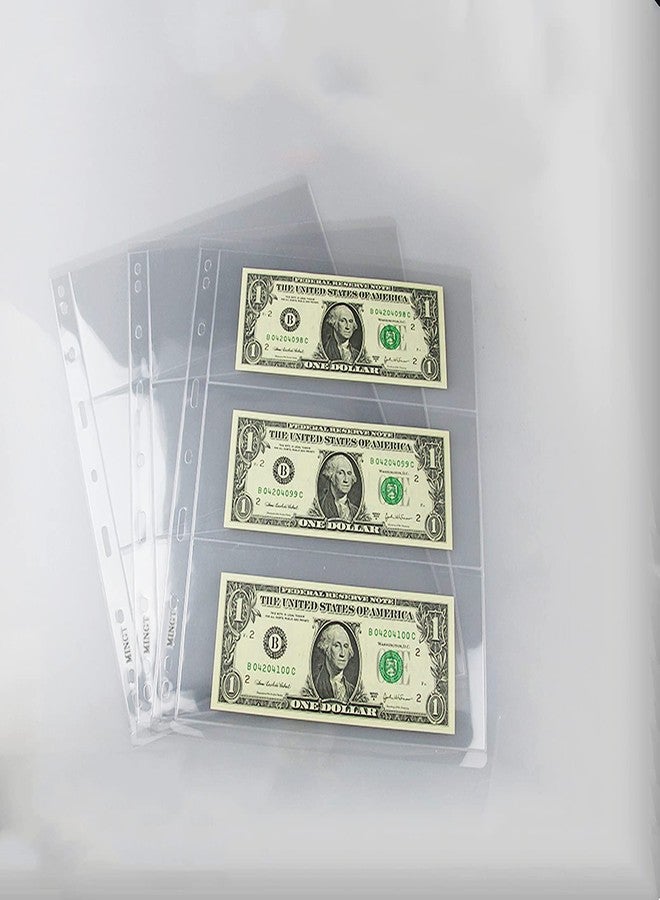 MUDOR Currency Sleeves for Bill Binder, 3-Pocket Page Dollar Bill Holders for Collectors, PVC and Acid Free, Currency Banknote Bill Protector Sleeves fits Currency Collection Book Album - Image 4