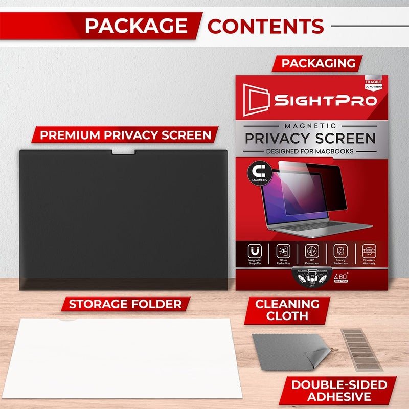 SightPro Magnetic Privacy Screen for MacBook Pro 16 Inch (2021-2024, M1, M2, M3, M4, Pro, Max) Removable Laptop Privacy Filter Shield and Protector - Image 5