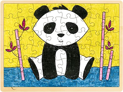 MoinKidz 48 Piece Blank Puzzle with Tray to Draw on Each Piece is Unique Custom Puzzle 142x106 Inches for Crafts DIY Make Your Own Wooden Jigsaw Puzzles - Image 5