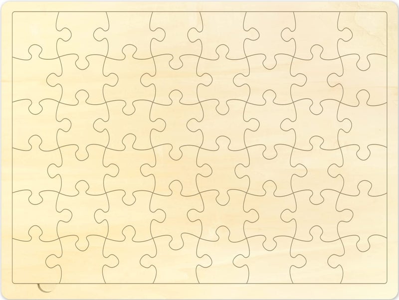 MoinKidz 48 Piece Blank Puzzle with Tray to Draw on Each Piece is Unique Custom Puzzle 142x106 Inches for Crafts DIY Make Your Own Wooden Jigsaw Puzzles - Image 3