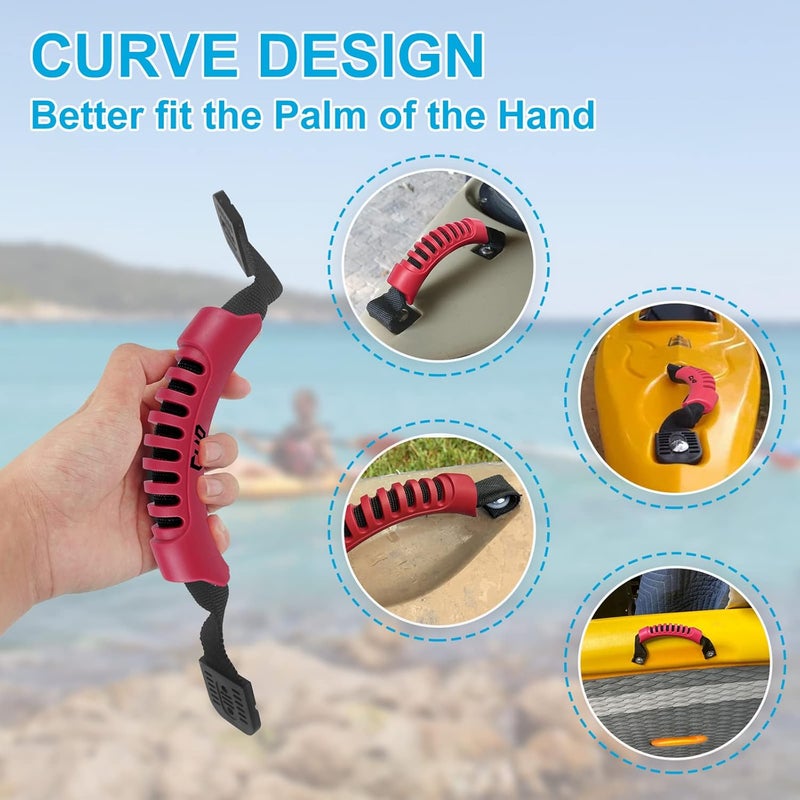 CLIO 4 Pack Kayak Carry Handles for Ocean Perception Water Outdoor Sport Canoe Boat Kayak with Screws - Image 4