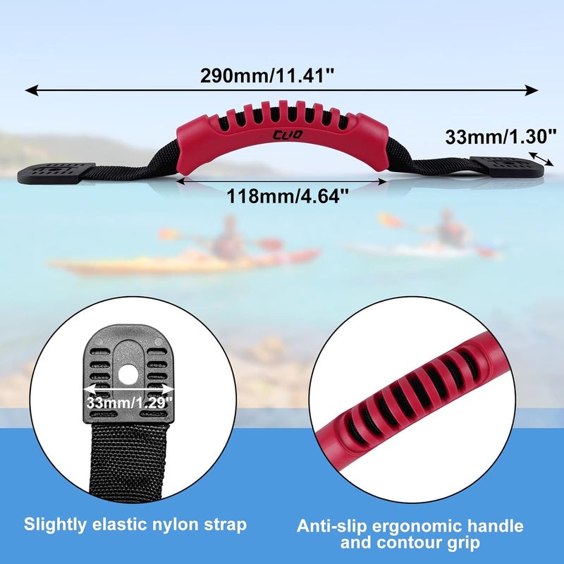 CLIO 4 Pack Kayak Carry Handles for Ocean Perception Water Outdoor Sport Canoe Boat Kayak with Screws - Image 2