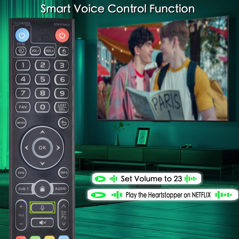 VIVCASE Replacement Voice Remote for vSeeBox V3 Pro,Control Compatible with V5 Pro / V3 Plus/V3/ V2 /V1 Max/Elite/Max - Image 3