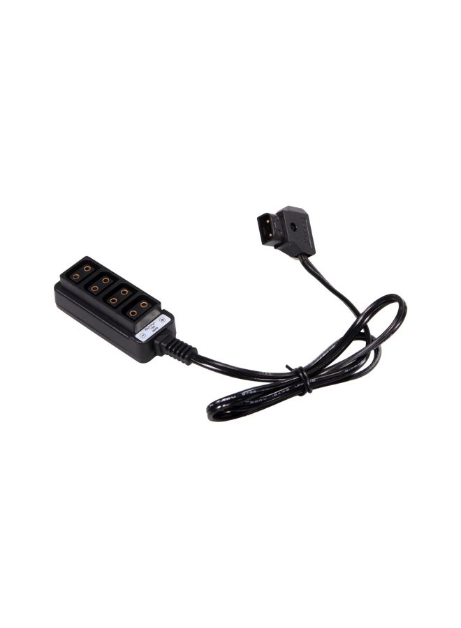 NIBEMINENT Male D-Tap B Type Power Tap To 4 Female P-Tap Hub Adapter Black  - Image 1