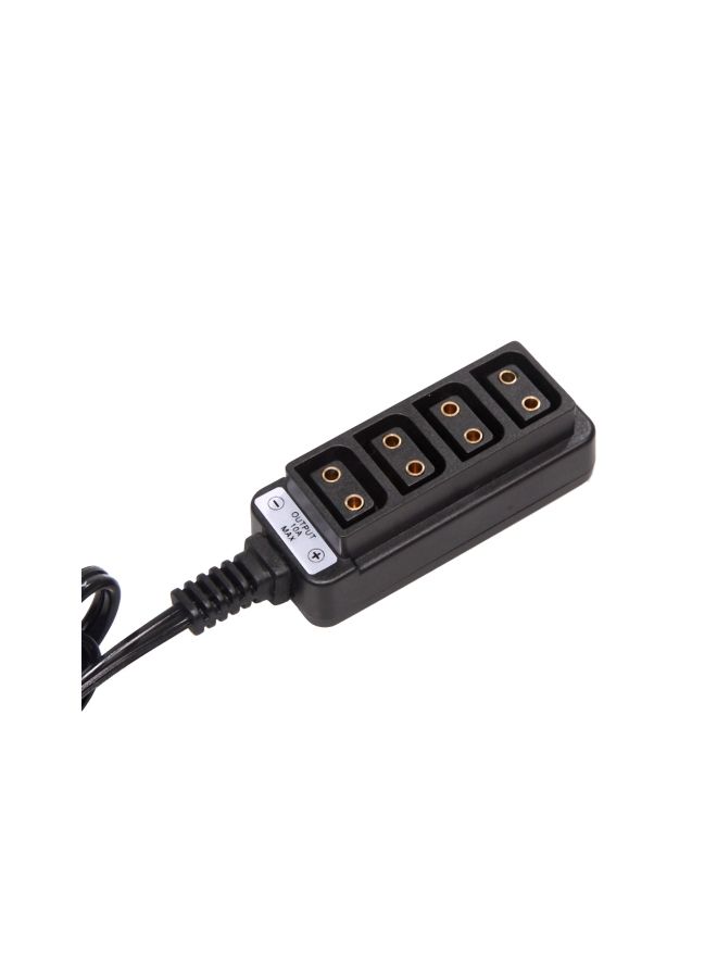 NIBEMINENT Male D-Tap B Type Power Tap To 4 Female P-Tap Hub Adapter Black  - Image 2