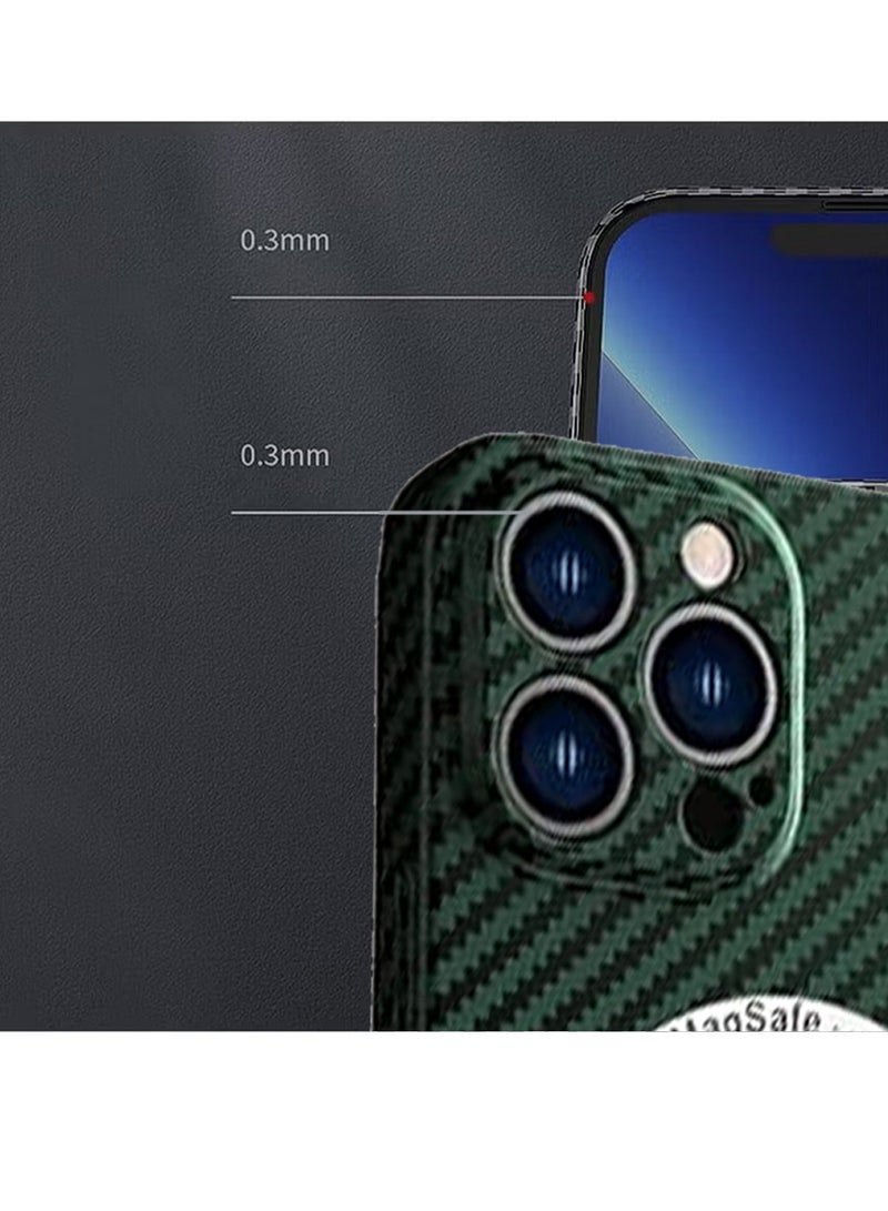 TEAM LUXURY IPhone 15 Pro Max Case Compatible With MagSafe Support Wireless Charging Ultra Thin Slim Shockproof Carbon Fiber Texture Plastic Hard Back Phone Accessories Cover Iphone 15 Pro Max  - Image 4