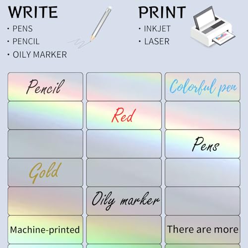 STARLIBOO 1" x 2-5/8" Address Labels- Holographic Color Stickers for Laser/Ink Jet Printer mailing Labels 8.5"×11"- Holographic Silver - Image 4