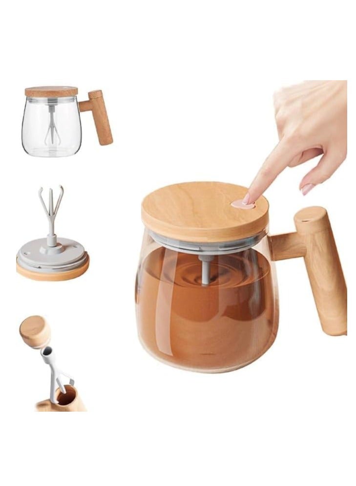 Self-Stirring Glass Coffee Mug – 400ml Battery-Operated Electric Mixing Cup with Lid & Handle for Coffee, Milk, Protein & Beverages – Home & Office Use - Image 1