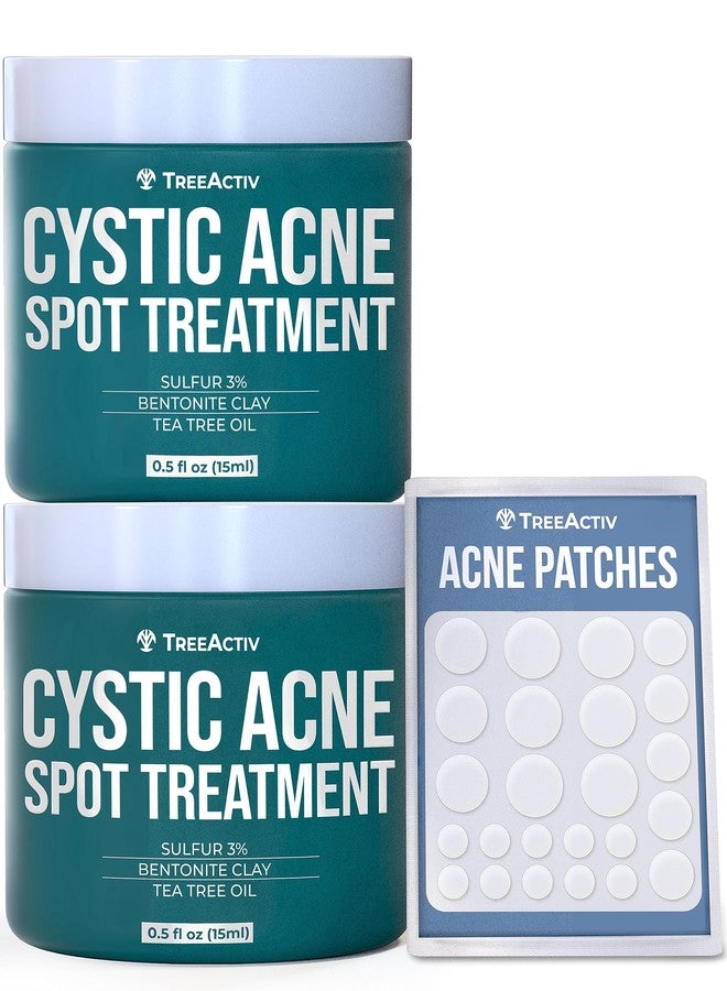 TreeActiv Cystic Acne Spot Treatment, 2-Pack, Sulfur Spot Treatment, Hormonal Acne Treatment with Tea Tree, Cystic Acne, Blackheads, Cystic Acne Treatment and Pimple Spot Treatment for Face, 240+ Uses - Image 1