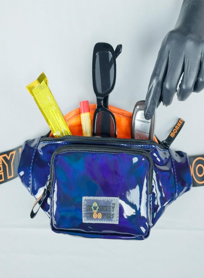 MONKEY TROOPERS Lit Waist Bag Crossbody for Stylish Women Men Girls Boys Fanny Pack Chest Bag for Travel, Party, Concert, College, Festival, Water Resistant, Coldplay Gift (Navy) - Image 4