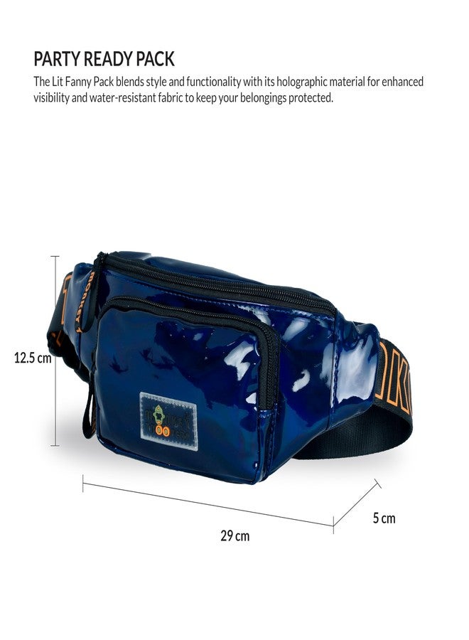 MONKEY TROOPERS Lit Waist Bag Crossbody for Stylish Women Men Girls Boys Fanny Pack Chest Bag for Travel, Party, Concert, College, Festival, Water Resistant, Coldplay Gift (Navy) - Image 3
