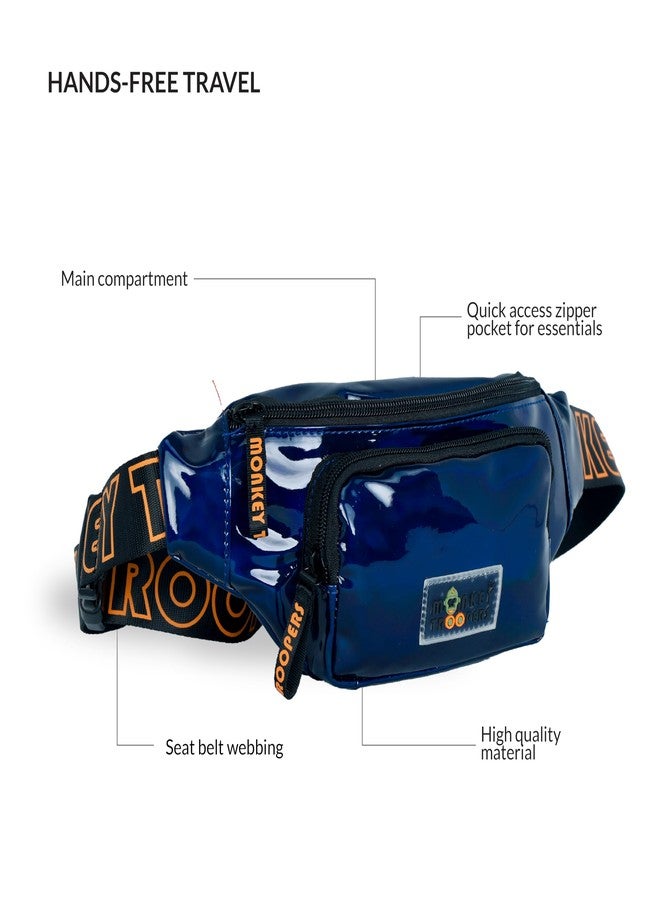 MONKEY TROOPERS Lit Waist Bag Crossbody for Stylish Women Men Girls Boys Fanny Pack Chest Bag for Travel, Party, Concert, College, Festival, Water Resistant, Coldplay Gift (Navy) - Image 5