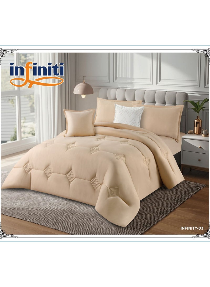 إينفينيتي مفرش سرير نفرين 6 قطع – لحاف ناعم مع شرشف مغاط وتلبيسات مخدات لتجديد غرفة النوم - Image 1