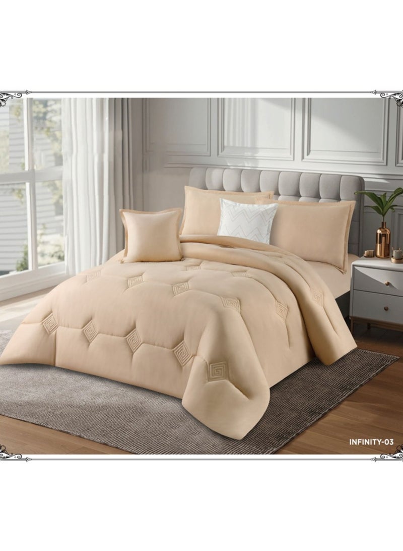 إينفينيتي مفرش سرير نفرين 6 قطع – لحاف ناعم مع شرشف مغاط وتلبيسات مخدات لتجديد غرفة النوم - Image 2