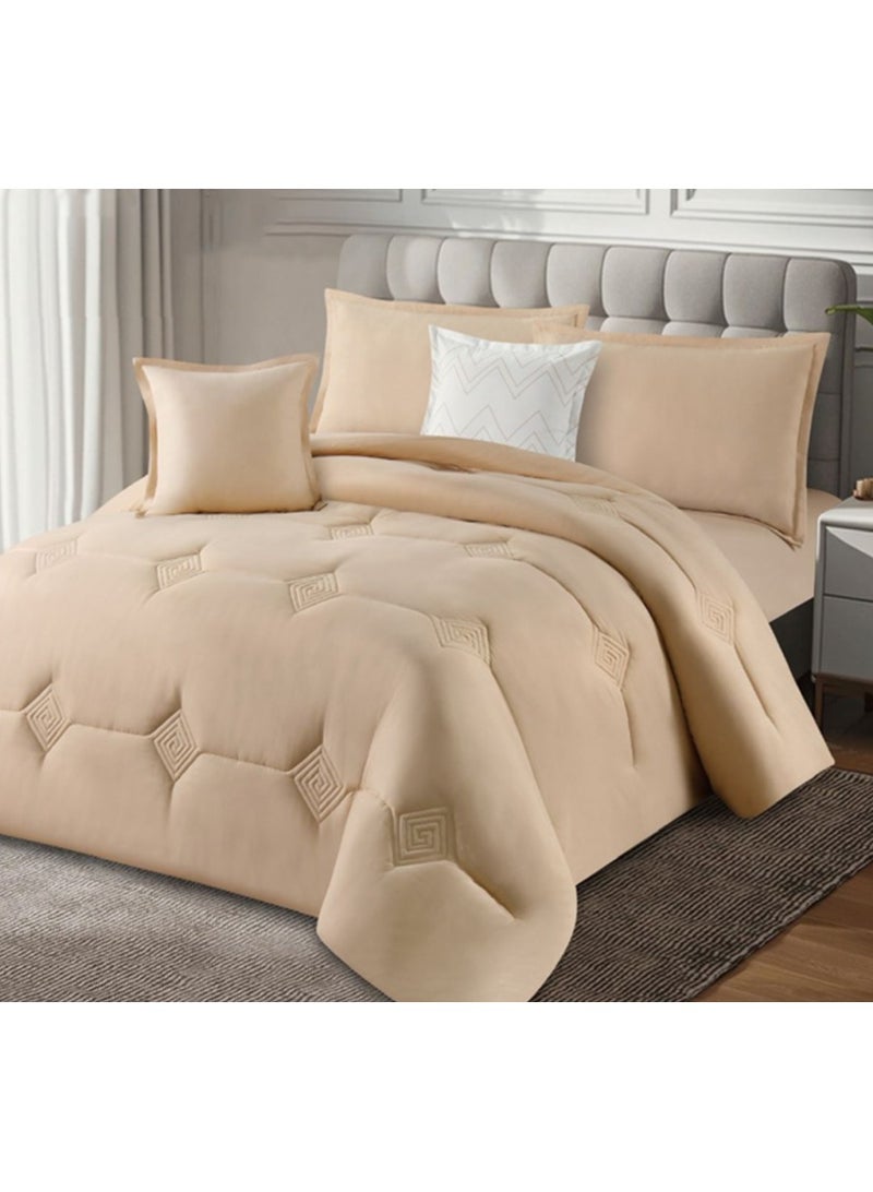 إينفينيتي مفرش سرير نفرين 6 قطع – لحاف ناعم مع شرشف مغاط وتلبيسات مخدات لتجديد غرفة النوم - Image 3