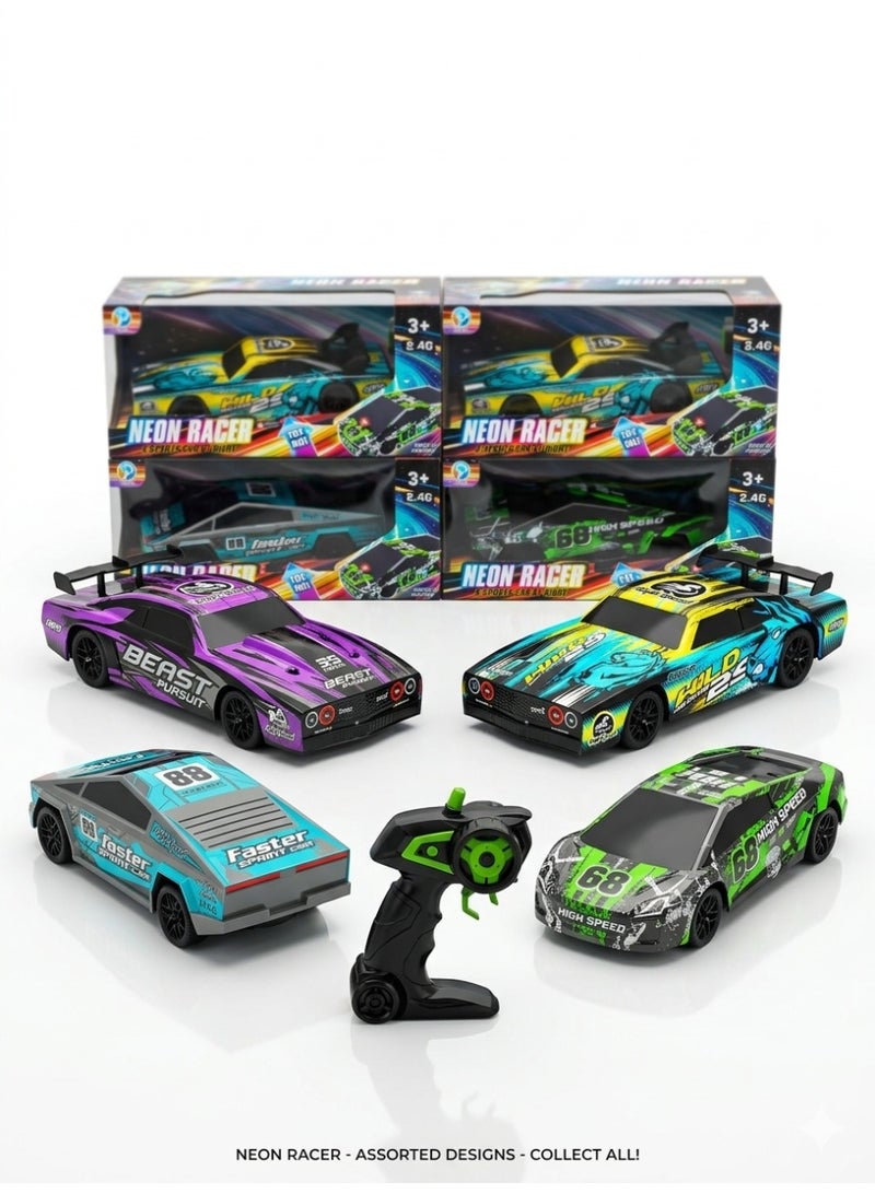 Neon Racer Remote Control Car with 2.4GHz Wireless  Controller, Lights & Music, High-Speed RC Sports Car Toy for Kids 3+ Year - Image 2