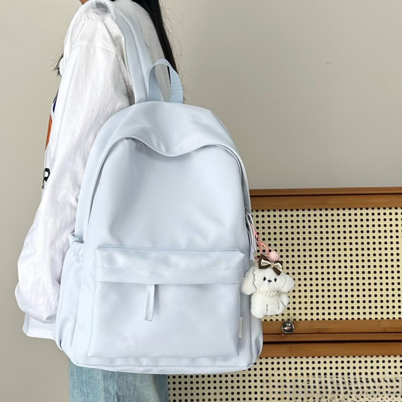 Schoolbags For Junior High School Girls, High-Looking, Simple And Versatile, Solid Color College Student Backpacks, Female High School Students’ Backpacks, Soft - Image 4
