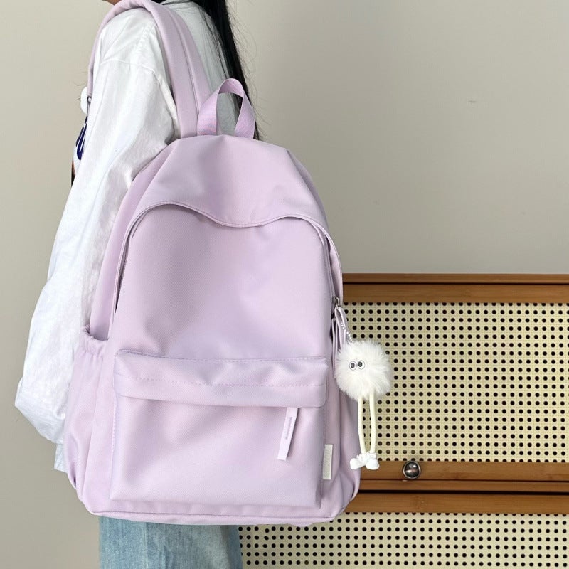Schoolbags For Junior High School Girls, High-Looking, Simple And Versatile, Solid Color College Student Backpacks, Female High School Students’ Backpacks, Soft - Image 1